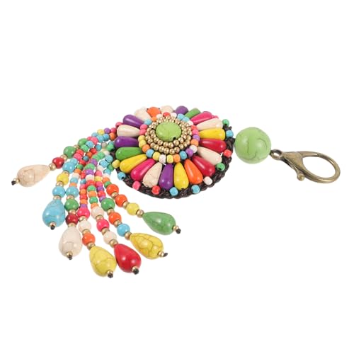 CALLARON 1stk Schlüsselanhänger Ornament Schlüsselringe Handgestrickter Anhänger Hängende Verzierung Taschen Verblassende Kupferperlen Volksbrauch von CALLARON