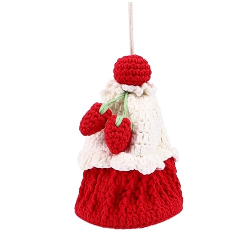 CALLARON 1stück Handgefertigtes Wolle Cake Pouch Für Damen Süße Tragbare Umhängetasche Rot Für Kleingeld Und Accessoires Handgewebte Crossbody-Tasche von CALLARON