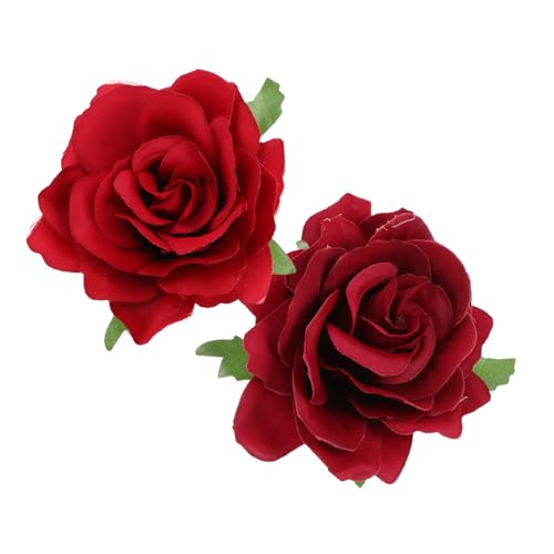 CALLARON 2 Blumen Haarspangen Haarnadeln Im Rosenstil Dekorative Blumenbroschen Für Frauen Und Mädchen Hochzeitsfeiern Und Den Täglichen Kopfschmuck von CALLARON