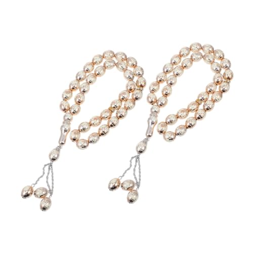 CALLARON 2 Islamische Gebetsperlen Tasbih Gegenrosenkranz Armbänder Aus Acryl – Tasbih Gebetsperlen Religiöser Schmuck Für Männer Und Frauen Anbetung Meditation von CALLARON