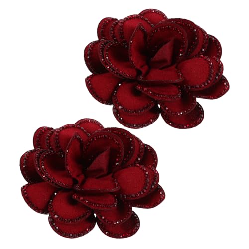 CALLARON 2 Paar Strass Rosen Schuhclips Abnehmbare Blumenverzierung mit Funkelnden Kristallen Leichte Schuhschmuck für Brautschuhe Hochzeit und Party Passend für High Heels und Ballerinas von CALLARON