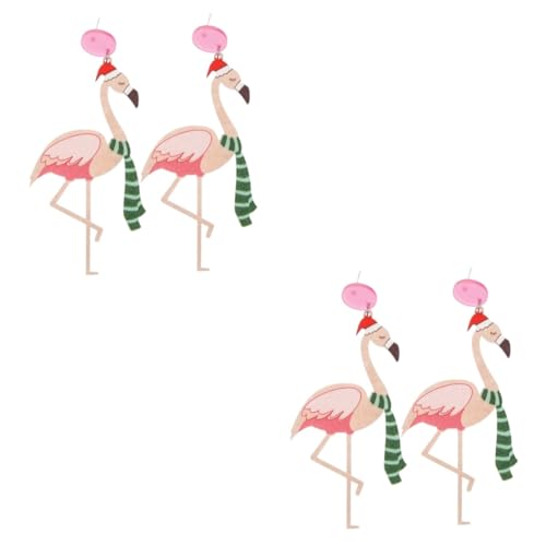CALLARON 2 Paare Flamingo Ohrstecker Damen Langlebige Hautfreundliche Ohrhänger Ohrschmuck Dekoration für Frauen und Mädchen Bunte Baumelohrringe von CALLARON