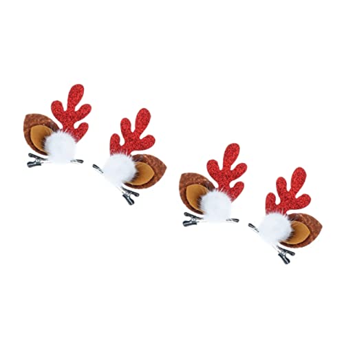 CALLARON 2 Paare Weihnachtlicher Haarclip Teiliges Rentier Geweih Haarschmuck für Damen Festliche Haarspangen für Party Weihnachten und Feiertage von CALLARON