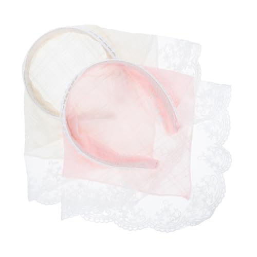 CALLARON 2 STÜCK Teiliges Spitzen stirnband und Dreieckstuch für Damen und Mädchen Atmungsaktives Leichtes Kopftuch mit Vintage blumenmuster Vielseitiges Haarschmuck Sommer und Freizeit von CALLARON