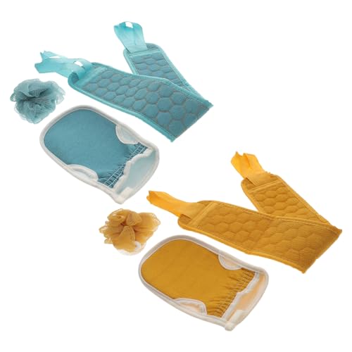 CALLARON 2 Sätze Badetuchabdeckung Peeling waschen Badehandschuh Duschschrubber Duschtuch für den Körper Waschhandschuhe zum Duschen Rücken Badetuch inneres Handtuch Green von CALLARON