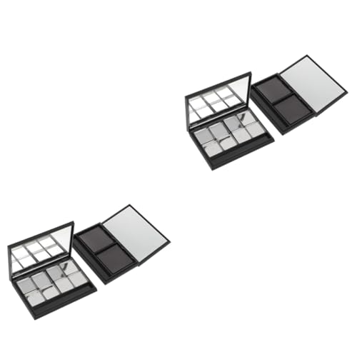 CALLARON 2 Sätze DIY Lidschatten Palette Leere Magnetische Box für Lippenstift und Kosmetik Tragbares Make Up mit Aluminiumplatten für Reisen und Alltagsgebrauch von CALLARON