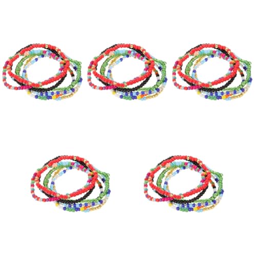 CALLARON 2 Sätze Fußkettchen-Set Aus Reisperlen Im Boho-Stil Kette Goldene Armbänder Für Frauen Fußkettchen Für Frauen Zierlicher Schmuck Für Frauen Tour Fußkettchen Für Damen 7 Stück * 2 von CALLARON