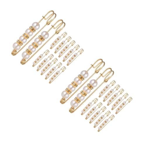 CALLARON 2 Sätze Jeans Mit Taillenschließung Perlen Brosche Hose Brosche Brachbrosche Frühlingsband Allgemeines Zubehör Frauennadeln Stylische Hemdmanschettenknöpfe Metall 12 Stück * 2 von CALLARON