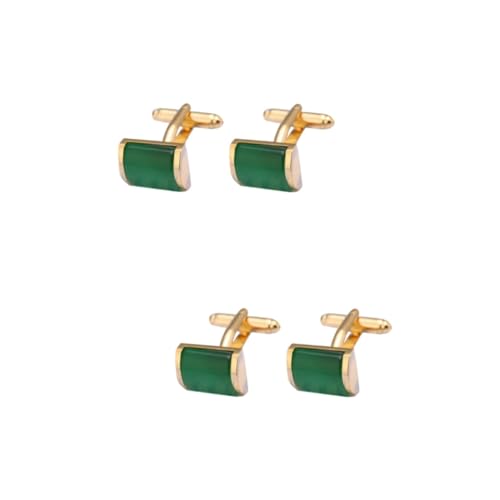 CALLARON 2 Sätze Manschettenknopf Hochzeitslaken Wedlock Goldhochzeit Geburtstagsparty Men Accessories Tasche Krawatte Rosenbrosche Stifte Schulter Mann Manschettenknöpfe Green 2 Stück * 2 von CALLARON