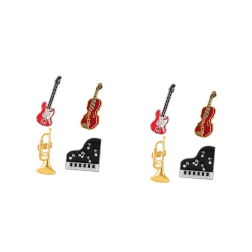 CALLARON 2 Sätze Musikbrosche Vintage Musik Anstecker Gitarrenbrosche Emaille Violinenbrosche Vintage Für Broschen Musikinstrument Brosche Musik Schlüsselanhänger 4 Stück * 2 von CALLARON