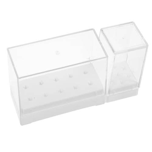 CALLARON 2 Stck Nagelbohrer Bits Aufbewahrungsbox Löchern Robuster Kunststoff Organizer Ständer für Maniküre Elektrowerkzeuge Praktischer Nagelfräser Bit Halter für Nagelkunst und von CALLARON