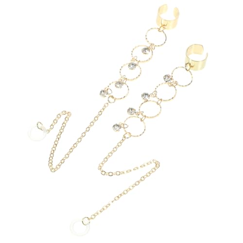 CALLARON 2 Stck Teiliges Metallrundohrringe mit Ohrklemme Dekorative Clip Ohrringe Verlust Design für Kabellose Kopfhörer Kompatibel mit Airpods Runde Form mit Diamantverzierung von CALLARON