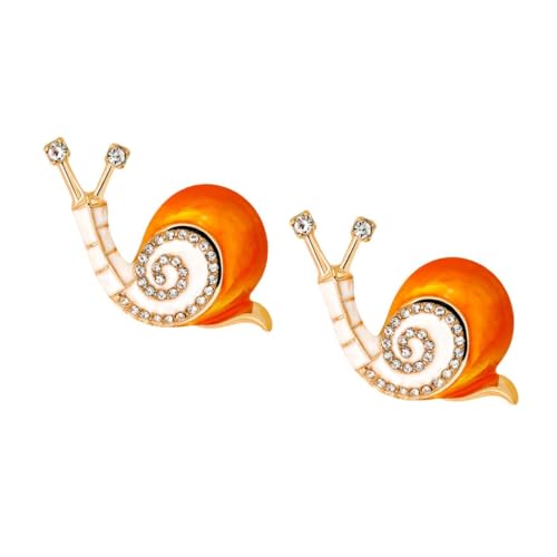 CALLARON 2 Stck. Brosche abstecknadeln orange Kappe Brosche Schnecken Brosche Anstecknadel genschenkideen Geschenkidee Rucksack Brosche Mode Brosche Abzeichen Brosche Kleidung Corsage von CALLARON