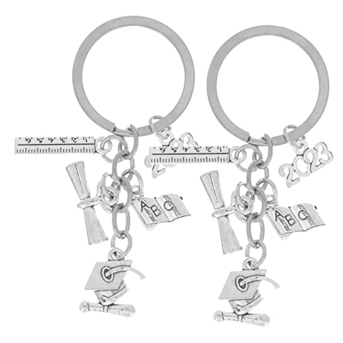 CALLARON 2 Stücke 2023 Grad Schlüsselring Bachelor Der Kappe Keychain Graduation Party Zubehör Souvenir von CALLARON
