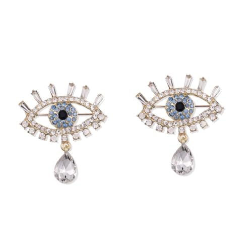 CALLARON 2 Stück Alloy Eye Brooch Pin mit Design Strahlender Damen Schmuck Anstecknadel für Hochzeit Party und Alltag Stabile Metallbrosche als Edles Accessoire von CALLARON