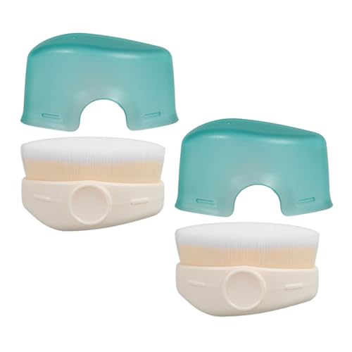 CALLARON 2 Stück Auftragebürste für Tragbarer Makeup Pinsel für Flüssige und Puder Foundation Sanfte Anwendung für Junge Mädchen Blau von CALLARON