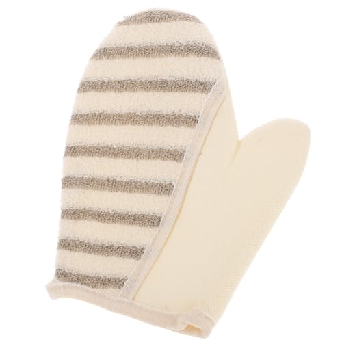 CALLARON 2 Stück Badetuch Peeling Handschuh Peeling Waschlappen Peeling Körperwäscher Peeling Handschuh Badehandschuh Dusche Körperwäscher Duschhandschuhe Körperhandschuh Flachs von CALLARON