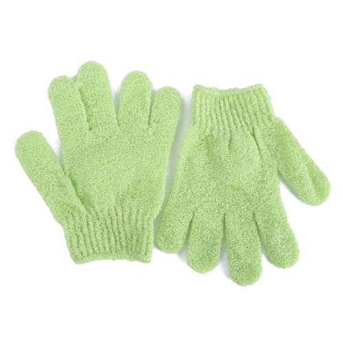 CALLARON 2 Stück Badhandschuhe und Badetuch Duschhandschuh Peeling-Handschuhe für den Körper Hautpeeling für den Körper Badehandschuhe Peelinghandschuhe zum Duschen Green von CALLARON