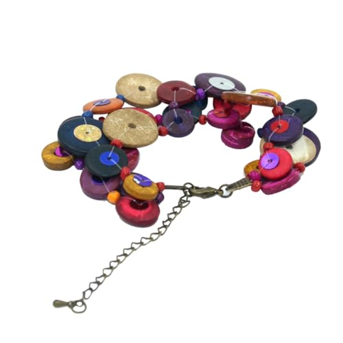 CALLARON 2 Stück Bohemia Armband Handmade Mehrlagig Leichtes Kokosnuss Schalen Design Damen Geschenkidee Freundinnen Geburtstag Party Schmuck von CALLARON