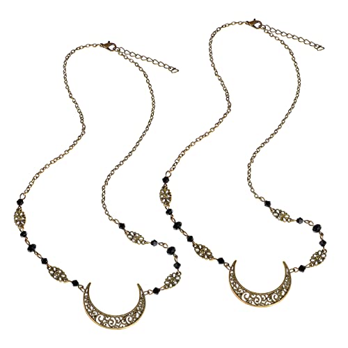 CALLARON 2 Stück Bohemian Haaraccessoires mit Hohlem Mondanhänger und Retro Haarschmuck für Damen und Mädchen für Feste und Besondere Anlässe von CALLARON
