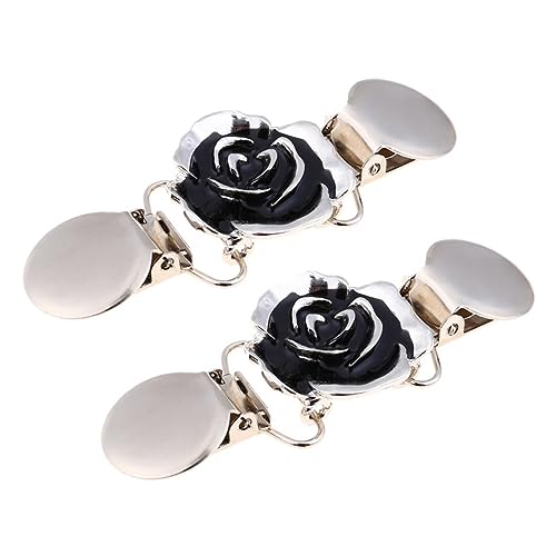 CALLARON 2 Stück Cardigan Clips aus Legierung mit Diamantbesatz Vintage Blumen Design Kreative Kragenclips für Damenpullover Strickjacken und Schals Eleganter Verschluss für Kleidung von CALLARON