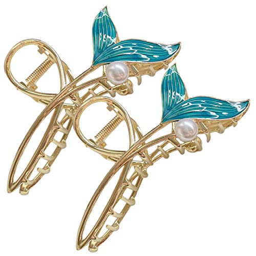 CALLARON 2 Stück -Haarnadel haar spangen haarclips haar klammer haar clips muttagsgeschenk Meerjungfrau extra groß dekorative Haarspangen Haarklammern für Frauen Legierung von CALLARON