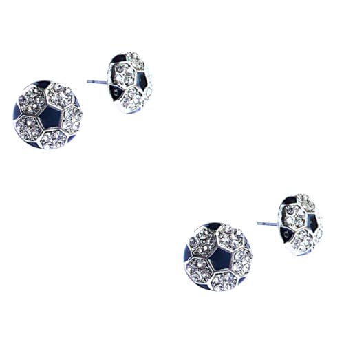 CALLARON 2 Stück Fußball Ohrringe mit Funkelnden Strasssteinen Hautfreundliches Legierungsmaterial Modischer Schmuck für Frauen und Mädchen Geeignet für Partys Valentinstag und Besondere von CALLARON