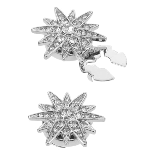 CALLARON 2 Stück Glitzer Button Covers mit Abnehmbaren Metall-rhinestones Hexagramm Knopf-embellishments für Hemden Blusen und Jacken Leichte DIY Mode-accessoires von CALLARON