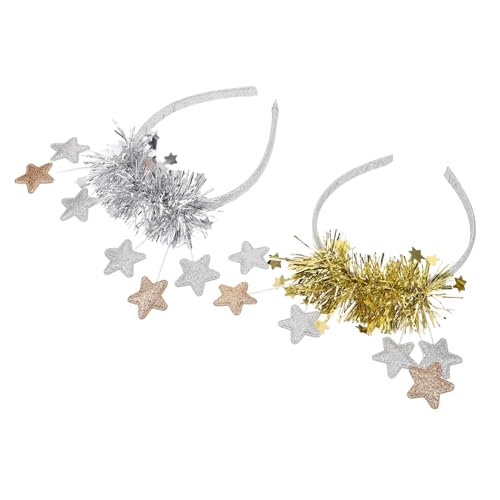 CALLARON 2 Stück Glitzer Stern Stirnband für Neujahrsparty Festlicher Haarschmuck für Frauen und Mädchen für Weihnachtsfeiern und Festliche Anlässe von CALLARON