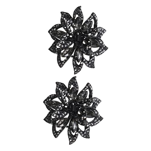 CALLARON 2 Stück Haarklammer mit Strasssteinen Kleine Blumen Haarspange aus Robustem Schmerzfreie Haarkralle für Damen und Teenager Modischer Haarschmuck für Alltag Hochzeit Party und von CALLARON