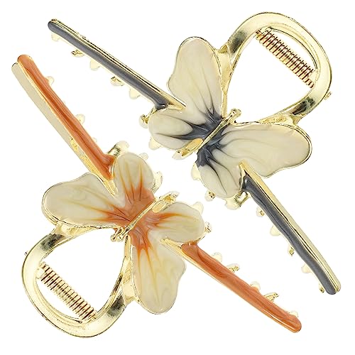 CALLARON 2 Stück Haarnadel Haarspangen Für Frauen Schmetterlings Haarspangen Goldfarben Dicke Schwarze Clips Für Haare Mädchen Schmetterlings Clips Geformte Haarspange Für Frauen von CALLARON