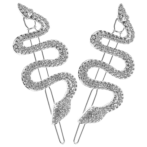 CALLARON 2stücke Schlange Haarclips Silber Halloween Damen Haarspangen Barrettes Zubehör Für Partys Hochzeit Alltag Schmuck Accessoires von CALLARON