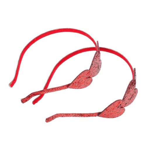 CALLARON 2stücke Herz Haarreifen Mit Pailletten Rote Herz Design Kopfschmuck Für Mädchen Party Foto Requisit Und Freizeit Tragen von CALLARON