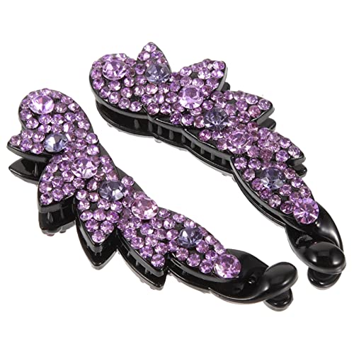 CALLARON 2stücke Funkelnde -bananen-haarspangen Strass-bananenclips Für Frauen Haarschmuck Für Lockiges Haar Stilvolle Ponytail-accessoires Klein von CALLARON