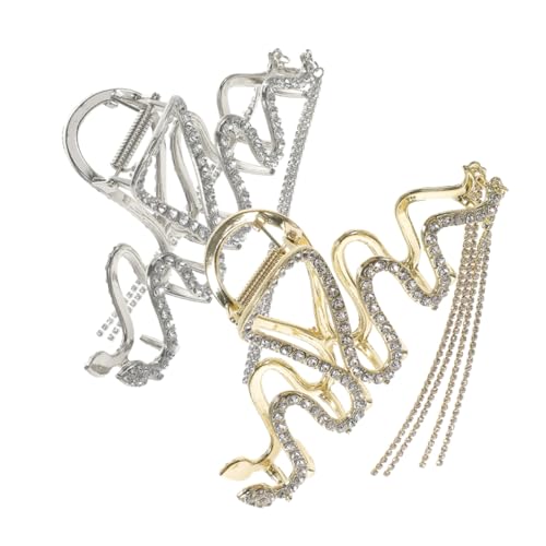 CALLARON 2stücke Schlangenhaarspangen Haarspangen Mit Quaste Für Frauen Große Haarklammern Schlangenhaarklammer Accessoires Für Dickes Haar Kieferhaarspangen Dekorative Haarspangen von CALLARON