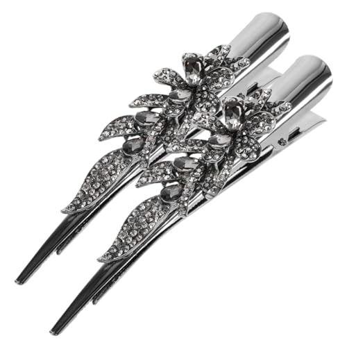 CALLARON 2 Stück Haarspange aus Alligatorleder Haarschneideclips für Frauen ausgefallene Haarspangen für Frauen Zubehör Styling Haarbling glitzernde Haarspangen Metall Grey CALLARON 2 Stück Haarspange aus Alligatorleder Haarschneideclips für Frauen ausgefallene Haarspangen für Frauen Zubehör Styling Haarbling glitzernde Haarspangen Metall Grey von CALLARON