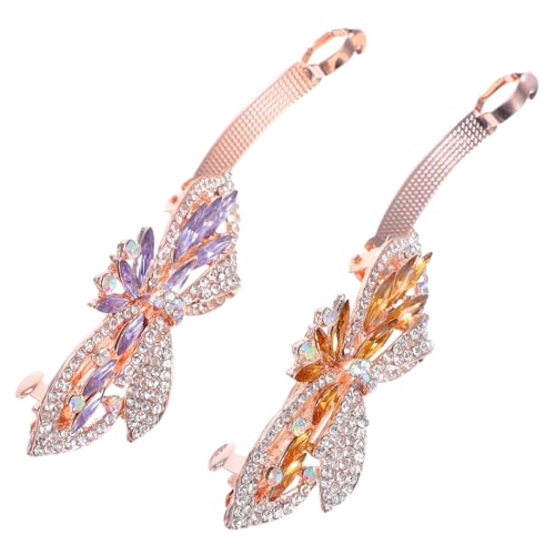 CALLARON 2stücke Schmetterlings-haarspange Mit Kristallen Metall-haarklammer Mit Strasssteinen Haarschmuck Für Mädchen Hochzeit Party Und Alltag von CALLARON
