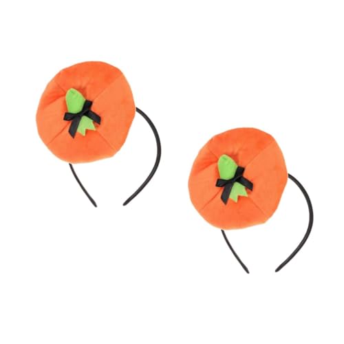 CALLARON 2 Stück Halloween Kürbis Stirnband Haarreif Verstellbar Ergonomisch Halloween Kopfschmuck Kostüm Party Zubehör Orange von CALLARON