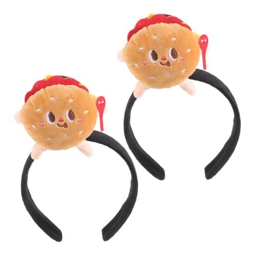 CALLARON 2 Stück Hamburger Haarreif Lustiger Kopfschmuck für Frauen Kostüm Accessoire für Partys Festivals und Cosplay Strapazierfähigem und Bequemem Material Tolles für Freunde und Familie von CALLARON