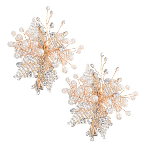 CALLARON 2 Stück Handgefertigte Braut haarspangen mit Strass und Perlen Vintage Blumen Funkelnder Hochzeitsschmuck für Braut und Brautjungfern Eleganter Kopfschmuck für Besondere Anlässe von CALLARON