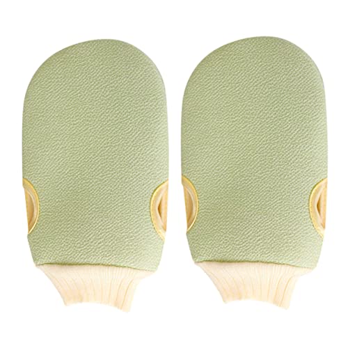 CALLARON 2 Stück Handschuhe Schrubben Körper Handschuhe Für Bad Dusche Luffa Sanfte Haut Peeling Handtuch Handschuhe Zum Badehandschuhe Schrubbhandschuhe Badhandschuhe Green von CALLARON