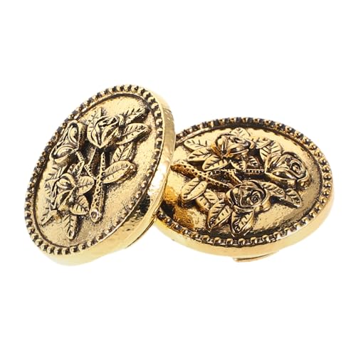 CALLARON 2 Stück Hemdmanschaumdeckung Knopf Schmuck Für Männer Knopfabdeckungen Für Anzüge Knopfschmuck Für Formelle Verschleiß Knopfschmuckzubehör Legierung Golden von CALLARON
