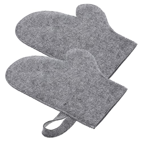 CALLARON 2 Stück Isolationshandschuhe Duschhandschuh Haut Peeling Handschuh Schrubben Luffa-handschuhe Peelen Frauen Körperwäscher Die Hitze Duschschrubber Finger Männer Gefühlt Grey von CALLARON