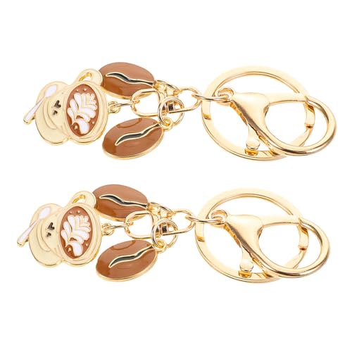 CALLARON 2 Stück Kaffeetassen-schlüsselanhänger: Metall-kaffeebohnen-charm, Schlüsselanhänger, Taschenanhänger, Schlüsselanhänger Für Männer Und Frauen, Kollegen, Freunde, Geldbörse, von CALLARON