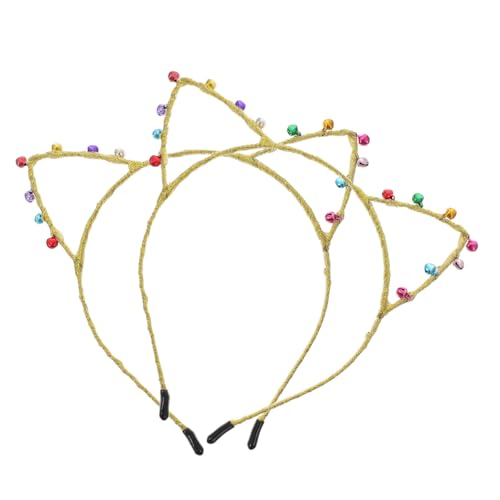 CALLARON 2 Stück Katzenohren Haarreif mit Glocken Modisches Party Haarband für Damen Atmungsaktiv Bequem Umweltfreundlich für Karneval Cosplay Musikfestival und Themenpartys von CALLARON