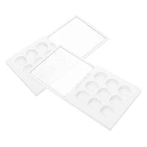 CALLARON 2 Stück Lidschatten-palette Wieder Auffüllbar Lidschattenpalette Für Damen Lippenstiftbehälter Durchsichtiger Kunststoff Klares Kleines Gehäuse Make-up-behälter Weiß Plastik von CALLARON