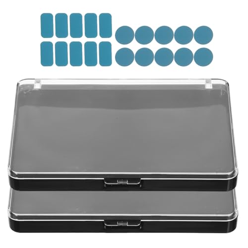 CALLARON 2 Stück Make-up-Aufbewahrungsbox Rouge-Puder-Palette Make-up-Lidschatten-Palette Leere Pulverpalette make-up leerer koffer leere erröten Fall Rouge-Palette Rostfreier Stahl Schwarz von CALLARON