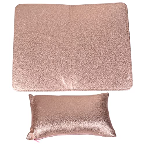 CALLARON 2stücke Teilige Pu-handauflage Und Kissen Faltbar Für Maniküre-zubehör Haltematte Für Nagelstudio Gold von CALLARON
