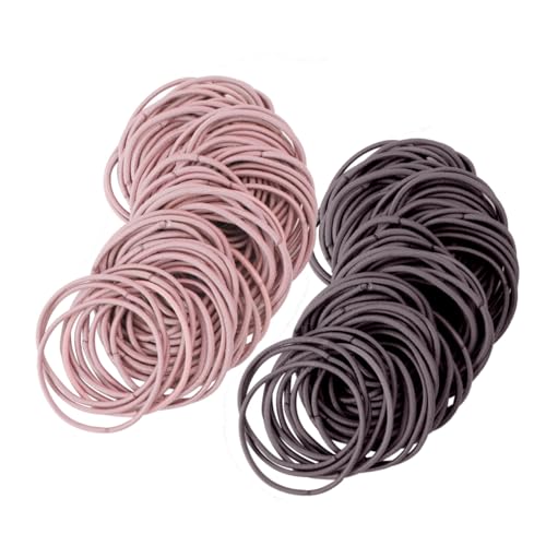 CALLARON 2 Stück Modisches Haargummi Einfaches Ring Haarband Langlebig Für Mädchen Pferdeschwanzhalter Pink Und Braun von CALLARON