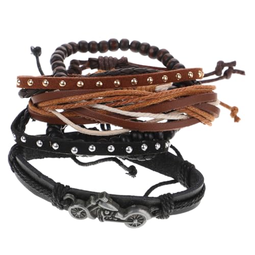 CALLARON Vintage PU Lederarmband 2 Stücke für Damen und Herren Retro Kunstleder Armbänder Verstellbar Handgefertigt Vielseitig für Freizeit und Formelle Anlässe von CALLARON